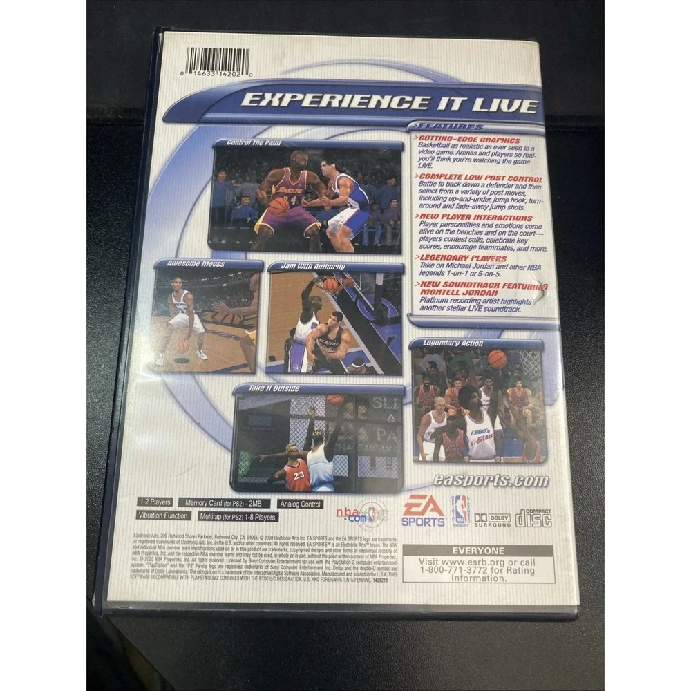 EA Sports NBA Live 2001 (Sony PlayStation 2, 2001) Complete Set, Manual & Disc